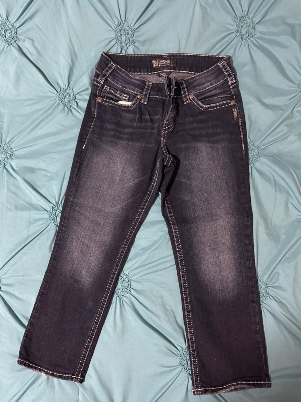 Silver Jeans Women's Straight Leg Dark Indigo with Fading